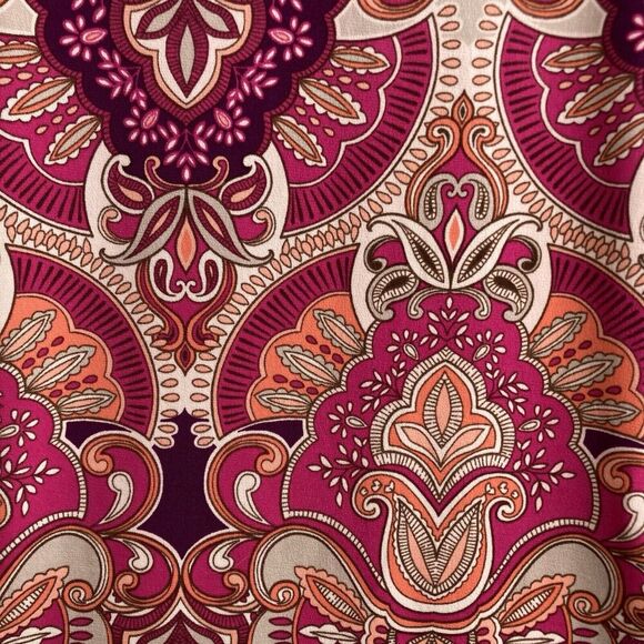 Chico's‎ Women's Pink Medallion Top Size 3 XL Bell Sleeves Regal Ornate Flowy - Picture 10 of 10